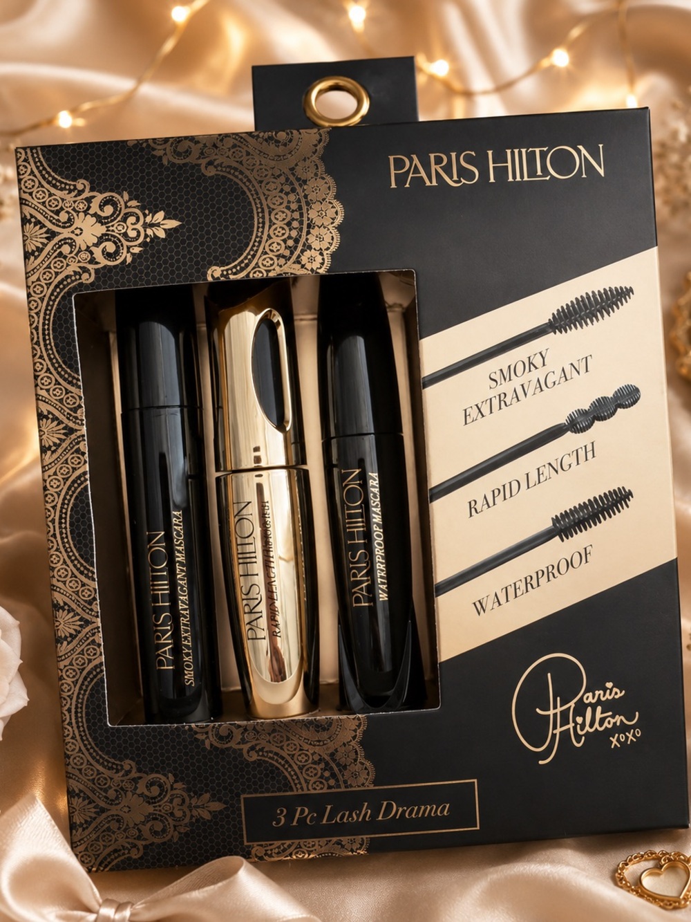 Paris Hilton Black & Gold 3-Piece Lash Mascara Set